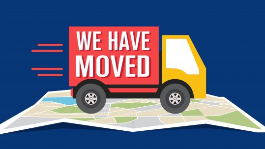 We have moved, changed address navigation, flat illustration vector , We have moved